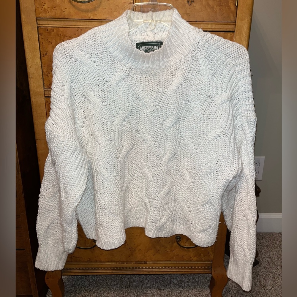 AE Cable Knit Mock Neck Sweater - Size L